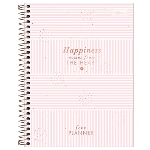 Planner Espiral 17,9 x 24 cm Soho 90 G Permanente - Listras Rosas - Tilibra