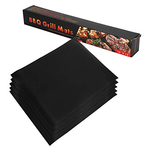 5PCS Under Grill Mat for Outdoor Grill Grill Cooking Pad Reusable Fire Pit Mat BBQ Mat for Under BBQ for Household Kitchen Outdoor Barbecue Use