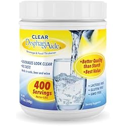 Clear DysphagiAide Thickener, 400 Serving (560g) Jar, Xanthan Gum Powder for all IDDSI Thickness Levels