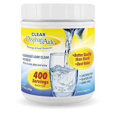 Clear DysphagiAide Level 3, Moderately Thick Single-Serve Packets, 20 Count and 400 Serving Jar Bundle
