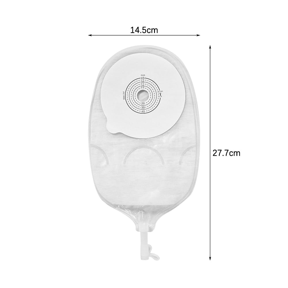 10 Bolsas de urostomía de una Sola Pieza, Bolsas de estoma drenables antifugas para el Cuidado del estoma de ileostomía de colostomía, diseño antirreflujo