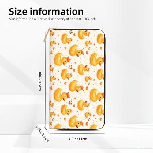 Crown Cute Duck Print Wallet Women, Leather Bifold Multi Card Wallet, Long Purse Women's Wallets2