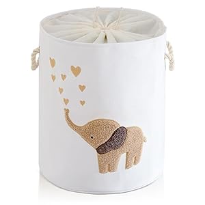 Yfnhome Brauner Elefant Faltbarer Wäschekorb 58L