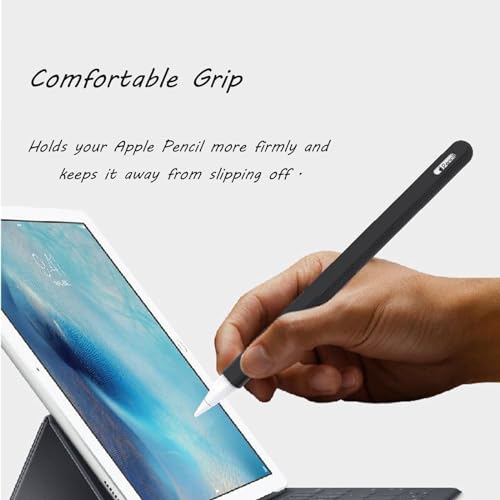 Image of Silicone Case for Apple Pencil Pro & Apple Pencil 2nd Generation, Light Pen Skin Cover Sleeve Accessories Soft Protective iPad Pencil Grip Holder with 2 Nib Covers, Sky Blue