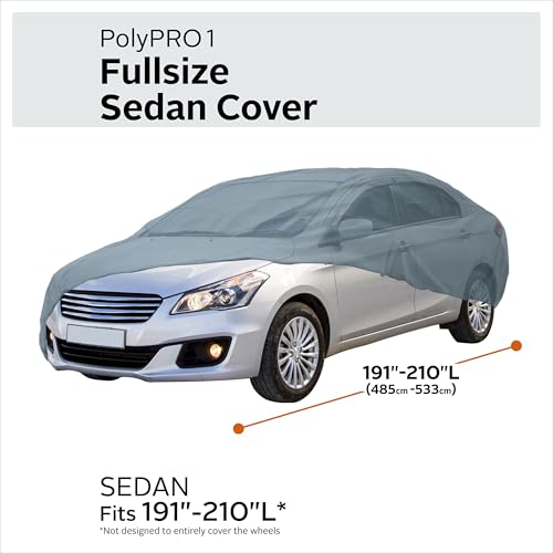 Image of Classic Accessories Over Drive PolyPRO 1 Full-Size Sedan Car Cover, Fits Cars 16' - 17'6 inch L