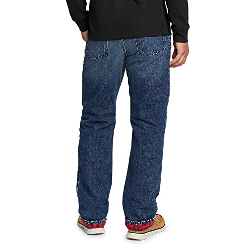 Eddie Bauer Men's Flannel-Lined Flex Jeans - Straight Fit, River Rock, 34W X 30L #TOP1