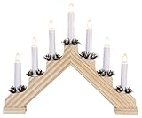 Star Trading 28610-12' x 14.5' 7 Light Electric Natural Wooden Ada Swedish Candelabra/Candlestick