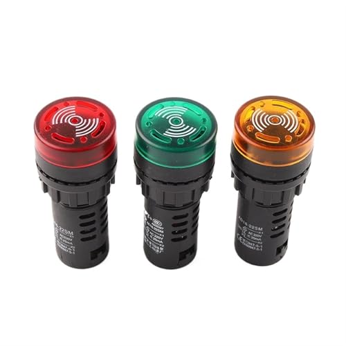 Zumbador intermitente 24V rojo con señal acústica y flash LED de alta visibilidad