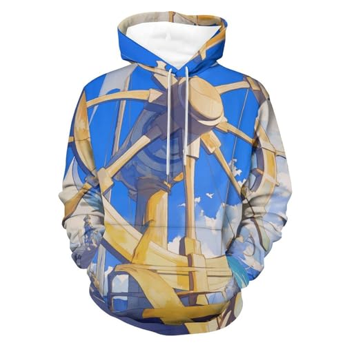 Sweat à capuche Gouvernail Nautique hoodie confortable contre le vent sweat manches longues S