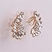 Luxury Fashion Gold Color Crystal Clip on Earrings Without Piecing for Women Party Wedding Anti-Allergy Earrirngs (White)
