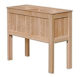 WEIDENPROFI Balkonhochbeet aus Lärchenholz, inkl. Pflanzkübel aus Kunststoff, Abmessung 3er (LxBxH): 100 x 37 x 80 cm