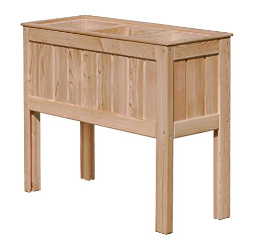 WEIDENPROFI Balkonhochbeet aus Lärchenholz, inkl. Pflanzkübel aus Kunststoff, Abmessung 3er (LxBxH): 100 x 37 x 80 cm