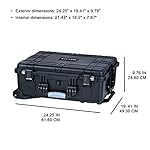 MEIJIA Portable Waterproof Protective Case,Hard Camera Case With Retractable Pull Handle And Rolling Wheels,Customizable Fit Foam Inserted,Elegant Black, 24.25 X19.41 X8.61 inches