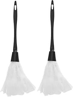 Washable Duster 2Pcs Halloween Maid Duster Turkey Plume Duster Miniature Plume Duster Party Cosplay Prop French Maid Costume