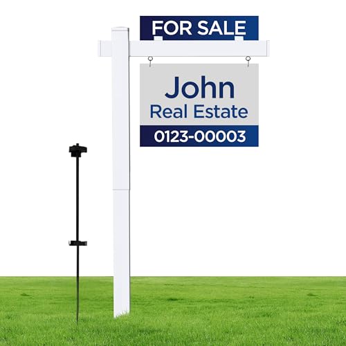 Real Estate Sign Posts Real Estate Signs Holder Realtor Sign Colonial Post 6ft Tall Made of Vinyl...