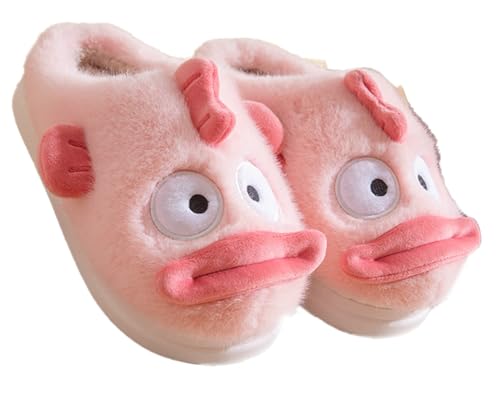Unisex Fish Plush House Slippers - Animal Shape Plush Slipper Thick Sole Soft Indoor & Outdoor Fuzzy Winter Shoes