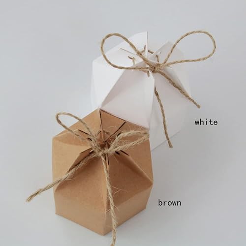 Miniatura 3 de Paquete de 24 cajas de papel kraft para envolver regalo, cajas de regalo hexagonales, caja decorativa con cordel para cumpleaños, boda, fiesta,