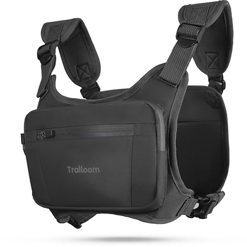 Trailoom Running Chest Pack, Reflective Vest, Water Repellent, Phone Holder, Workout Bag for Runners, Cycling, Biking, EDC Pouch, Jogging Carrier, Hidden Pocket, Men & Women, Lightweight