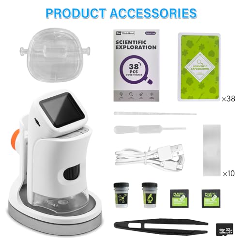 Image of Microscope,Microscope Handheld,2'' IPS Eye-Protecting Screen,Maximum Magnification of 1000X,Take Photos and Record Video with HD Pixels,Christmas,Birthday, Edu Gifts