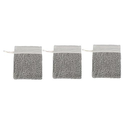 NIYANGLE 3 Piezas Guantes de Ducha Exfoliantes de Lino para Lavado Facial y Corporal Duraderos y Prácticos para Limpieza Profunda de