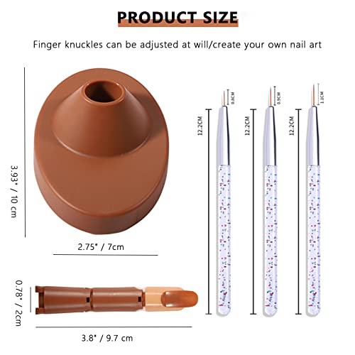 Nail Practice Fingers Acrylic Nails,3 Adjustable Fake Fingers, 1 Non-Slip Fixed Base, 3 Pcs Nail Tool Point Drill Pen, 100Pcs Plastic Fake Fingers With Nails For Nail Art Diy Hand Nail Art Training #TOP5