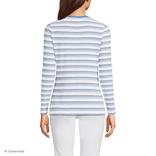 Image of Lands' End Women's Cotton Rib Knit T-Shirt