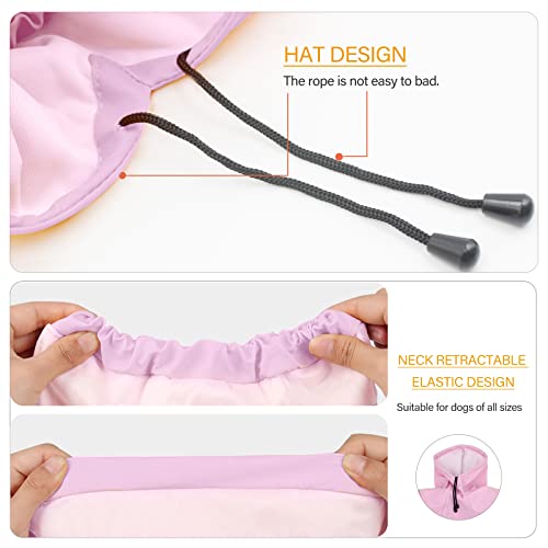 Dog Raincoat Hooded Waterproof Rain Jacket Adjustable Lightweight Rain Poncho With Strip Reflective Pink Xx-Large #TOP2