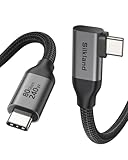 Silkland 80Gbps USB4 V2.0 pour Câble Thunderbolt 5 1M Coudé, jusqu'à 120Gbps avec Bandwidth Boost, 16K/Dual 8K, PD3.1 240W, USB C 90 Degrés Compatible avec Thunderbolt 4/3, Laptop, SSD, Dock, Moniteur