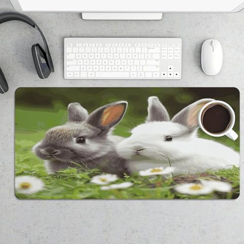 Two Little Cute Rabbits Desk Pad con Base de Goma miniatura 5