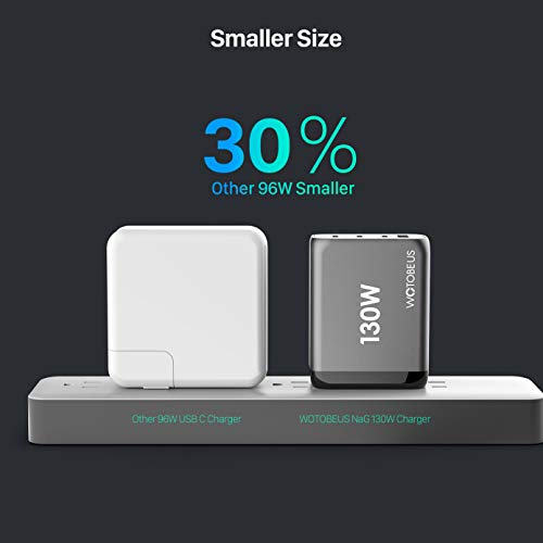 130W Usb C Gan Wall Charger Wotobeus Pd 100W Pps45W Super Fast Charging Station Type-C Laptop Qc4+ Power Adapter Ac Cable Multiple Ports For Iphone 14 13 Ipad Macbook Samsung S23 Pixel Leveno Hp Dell #TOP3