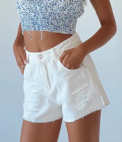 Image of CHICZONE Womens Mid-High Waisted Stretchy Denim Jean Shorts