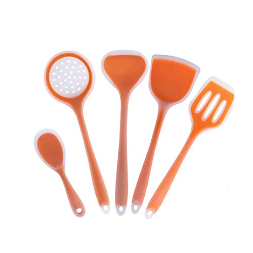 5 szt. Silikonowe przybory kuchenne Non-stick Cookwarre Narzędzie kuchenne Łopatka Chochla Łopata Łyżka Zupa Zestaw przyborów kuchennych