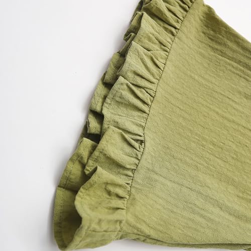 Toddler Girls Ruffle Tank Tops Summer Casual Linen Shirts Cute Cap Sleeve Blouse Tops for Baby Girl4