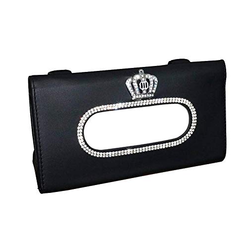 Besplore Bling Bling Luxury Leather Universal Car Sun Visor Tissue Holder Paper Towel