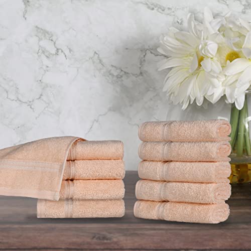 Superior Face Towel Set, Egyptian Cotton, Peach, 10-Piece, 33x35.6x5.0999999999999996 cm - Image 2