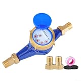 Contatore per acqua digitale DN20 3/4 di pollice completamente in rame per il monitoraggio dell'acqua domestica, precisione 0,0001 con filtro di impurità integrato