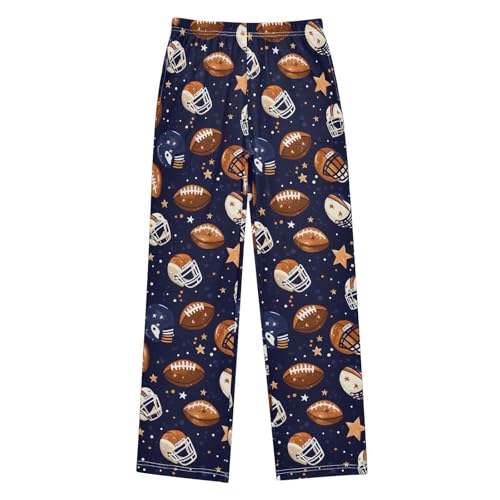 ALAZA American Football Helmet Star Ball Pajama Pants Long Sleep Pant Pajama Bottoms Elastic Waist with Pockets