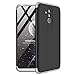 Produktbild Homikon 360 Grad Hart PC Hülle 3 in 1 Komplettschutz Tasche Plastik Handyhülle mit Tempered Glas Panzerglas Ganzkörper-Koffer Schutzhülle Kompatibel mit Huawei Mate 20 Lite - Schwarz Silber