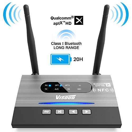 Visoud Long Range Bluetooth 5.0 Transmitter and Receiver aptX HD, aptX Low Latency