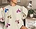 UNIQUEONE Oversized Bow Sweatshirt Womens Magic Kingdom Tee Shirt Colorful Pastel Bows Graphic Sweatshirts Holiday Pullover