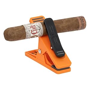 Get A Grip Cigar Clip Attaches Cigars to Golf Carts, Boats, RV’s, BBQ Grills, Rubber Coated Grip, Orange