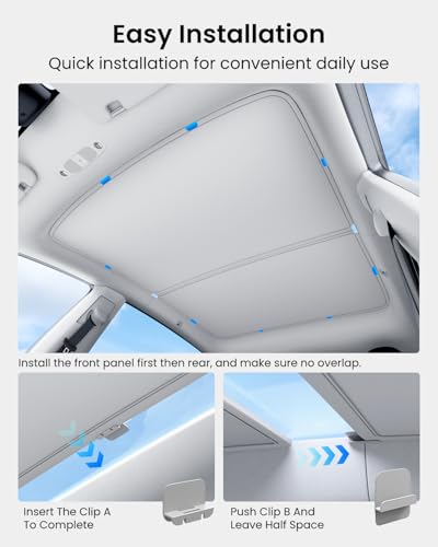 Image of REEVAA Tesla Model Y (2025-2020) Sunshade Roof Accessories, Gray