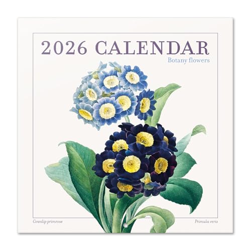 Botanical Wall Calendar 2026 12 x 12 FSC Plastic Free - Starts Week On Sunday | Family Planner Flowers Calendar 2026