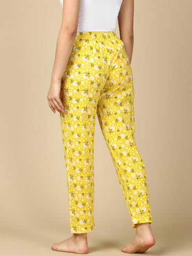 Image of PYNK by Lux Cozi Women's Cotton Printed Palazzo Pyjama Relaxed Lounge Pants | Super Soft Comfortable | Loungwear Pyjama Pant-Pack of 1