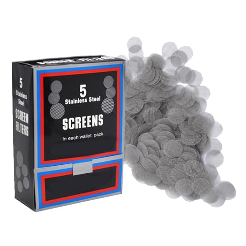 500 filtres à pipe à tabac Silver Screens 500 pièces Filtres à pipe Filtres 3/4" Filtres à pipe Filtres à pipe Mise à niveau du filtre Écrans et accessoires pour bol de pipe (Silver, 500pcs)