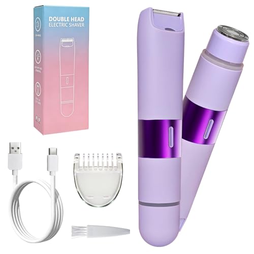 Recortadora de bikini para mujer, maquinilla de afeitar eléctrica de doble cabeza, recortadora de vello púbico con IPX4 impermeable y fácil de limpiar, recargable, sin dolor, Silk Glide Pro para