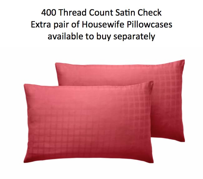 Lavish Label Luxury 400 Thread Count Duvet Cover Set (200 x 200 CM) with 2 pillowcases (50 x 75 CM), Red, Double - Image 4