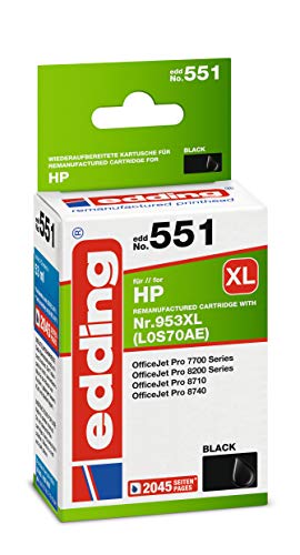 Cartouche d'encre HP 953XL edding Eurotone EDD-551 Noir L0S70AE pour OfficeJet Pro