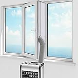 ❤ [Kühlleistung Verbessern] ━ Die Fensterabdichtung für Klimaanlage verhindert zuverlässig den Rückstrom warmer Außenluft in den klimatisierten Innenraum und leitet die warme Luft vom Klimagerät nach außen. Verhindert das Eindringen von warme Luft und erhöhen damit die Effizienz der Luft Conditioner.