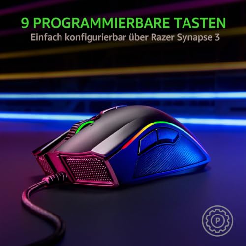 Razer Mamba Elite Gaming-Maus, kabelgebunden, 16.000 DPI, optischer Sensor, Chroma RGB-Beleuchtung, 9 programmierbare Tasten… – Ansicht 7